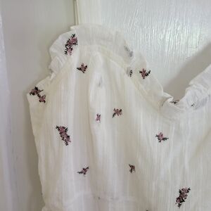 White Floral Embroidered Mini Dress